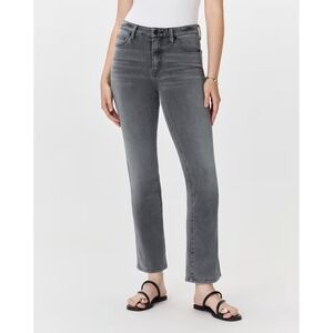 Quince Bella Stretch Straight Ankle Jeans High Rise Womens Size 31 Grey Chic